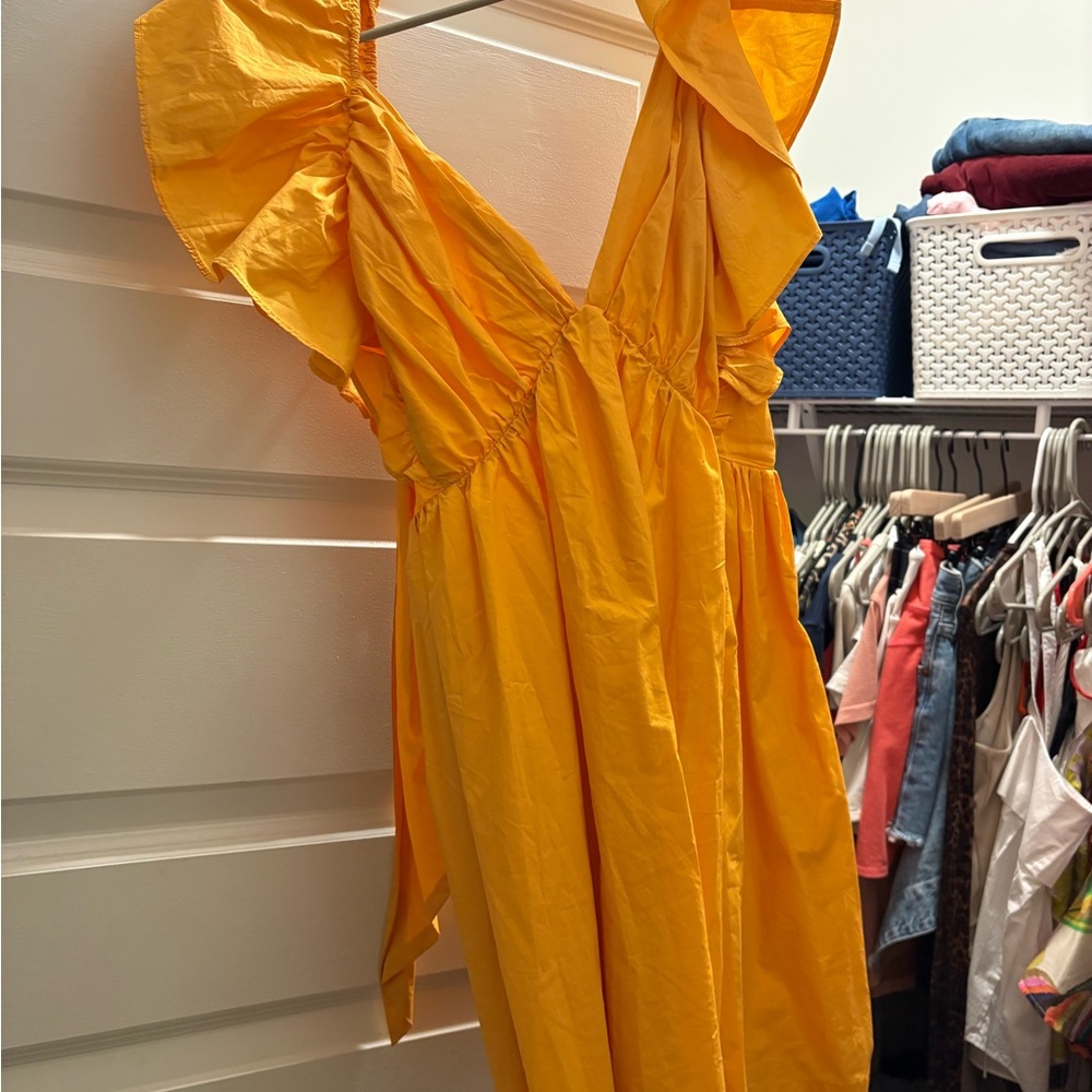 Showpo Yellow Ruffled Mini Dress